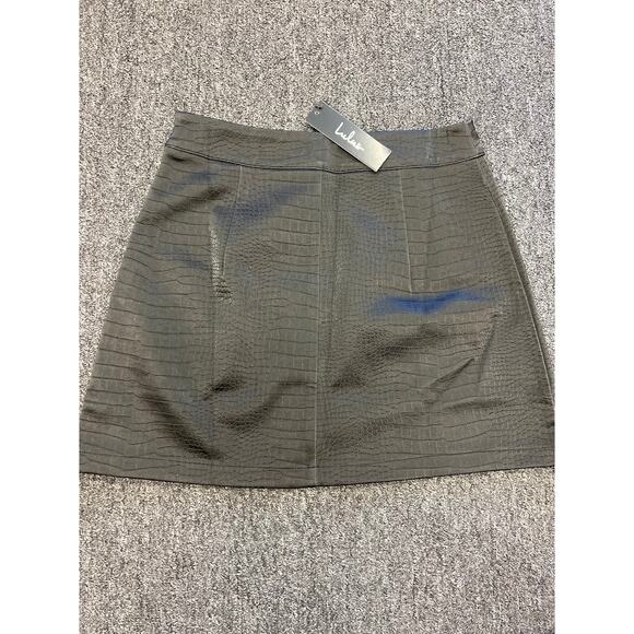 NWT Lulus Womens Black Snake Print Faux Leather Mini Skirt Size S I9S2380 - Picture 3 of 8